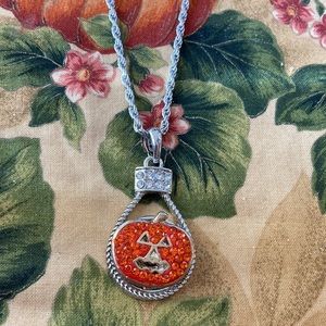 New Gold Orange Crystal Pumpkin Snap with Pendant For Snap Jewelry